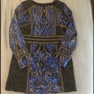 Black and Blue mini dress